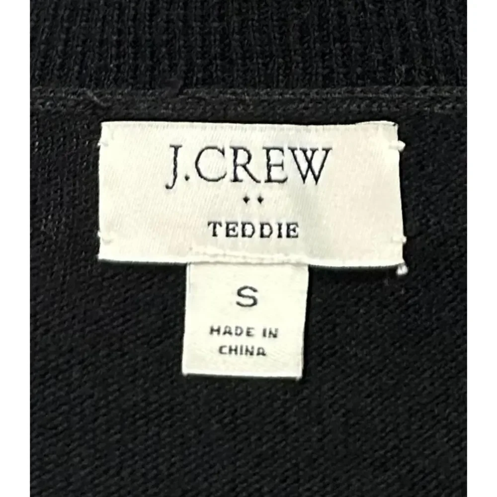 J. Crew Cotton Wool Blend Teddie Sweater Black F5199 Size S